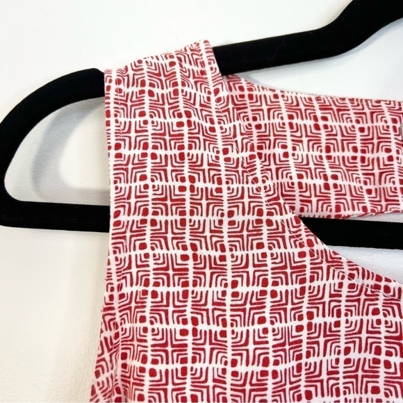 Tristan red white geometric print cut out sleeveless top S - Picture 4 of 7